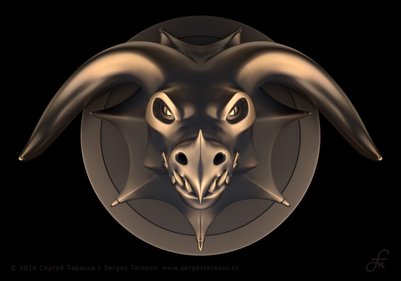 3D-скульптура (барельеф) головы дракона