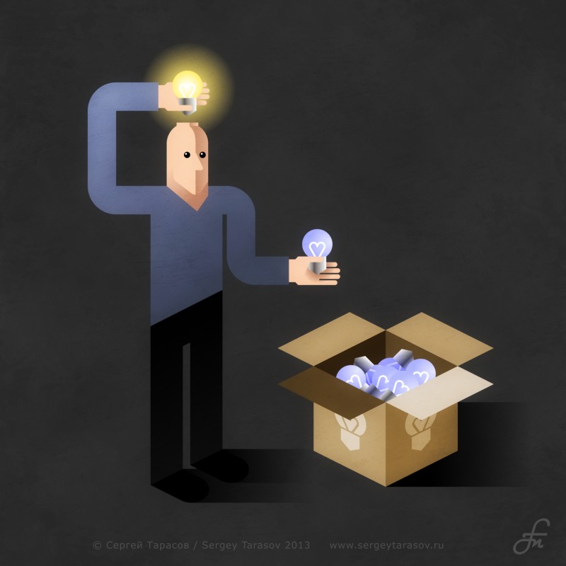 idea man light bulb