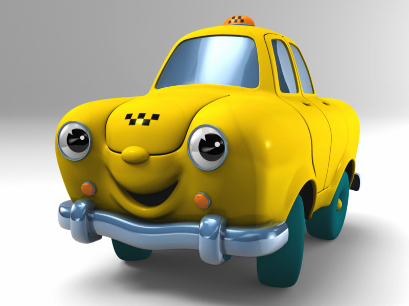Вариант визуализации анимационного 3D-персонажа такси «Сатурн»