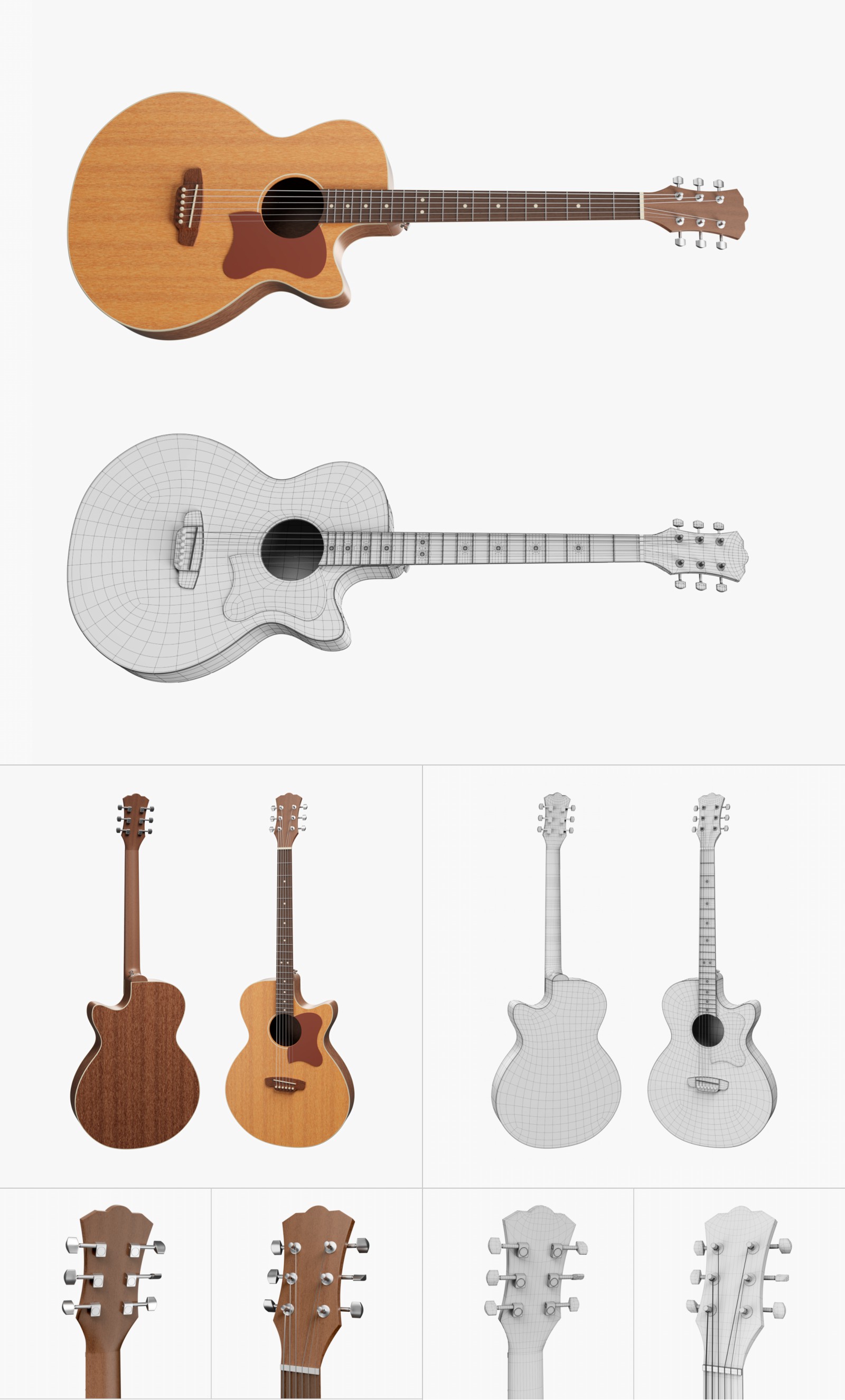 3D-модель акустической гитары