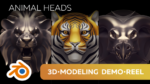 3d modeling demo reel animal heads